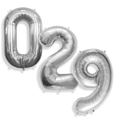 34" Northstar Brand Silver Number and Letters Balloons
