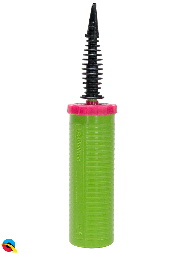 A green bottle with a pink lid