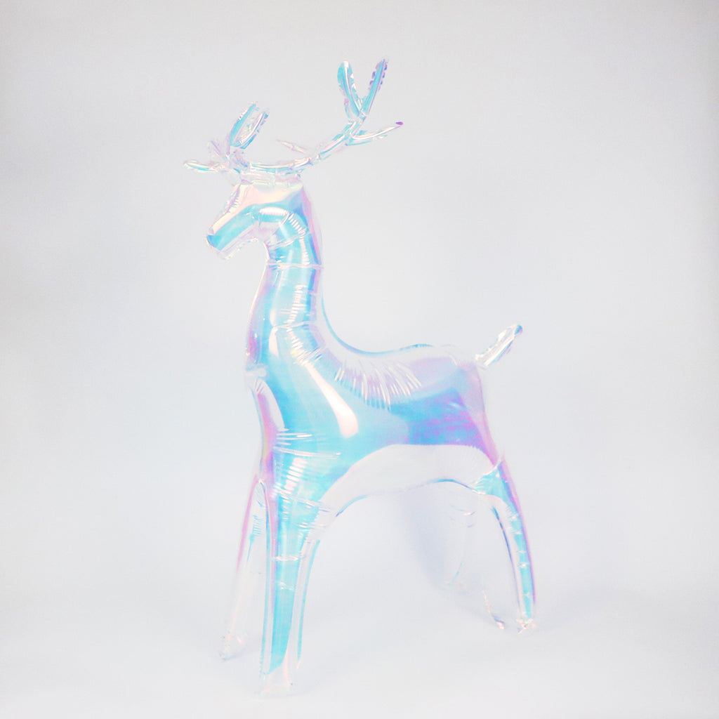 34 Inches Airfill Decor Only Pearl Lustrous Iridescent Air Standing Deer Balloon