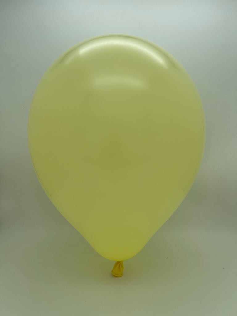 Inflated Balloon Image 18" Kalisan Latex Balloons Pastel Matte Macaroon Yellow (25 Per Bag)