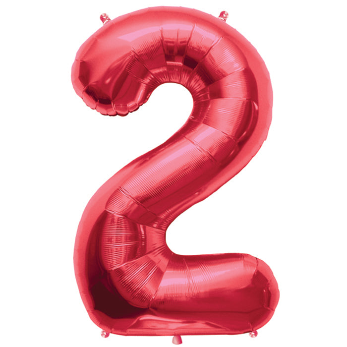 34" Northstar Brand Packaged Number 2 - Red Foil Balloon