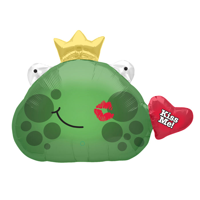 32 Foil Balloon Kiss Me Frog Prince – Bargain Balloons Canada