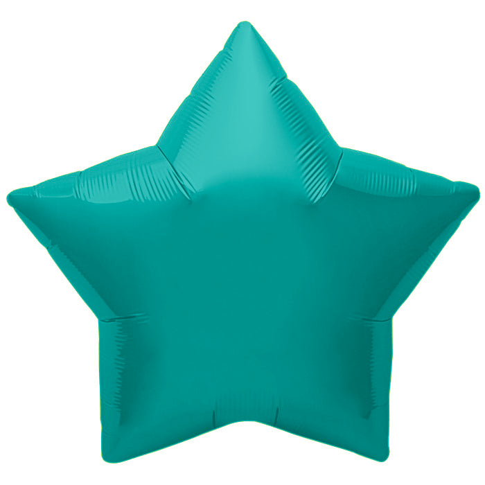 9" Airfill Only Northstar Brand Teal Star Foil Balloon
