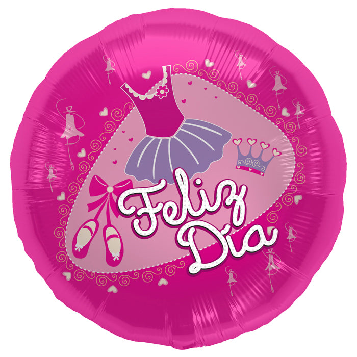18" Foil Balloon Feliz Dia Ballet (Spanish)