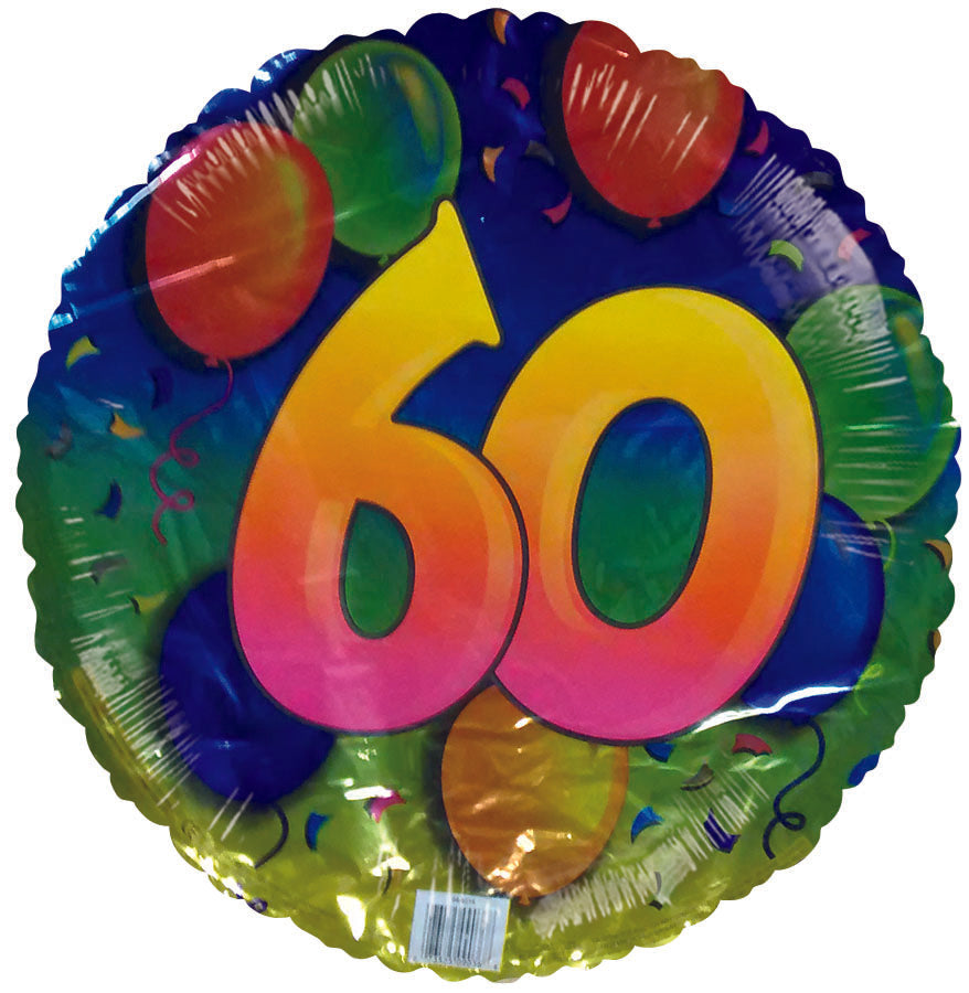 18" Happy 60th Birthday Floating Balloons