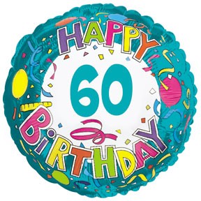 18" Happy 60 Birthday Streamers Foil Balloon