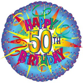 18" Happy Birthday 50th Burst Balloon