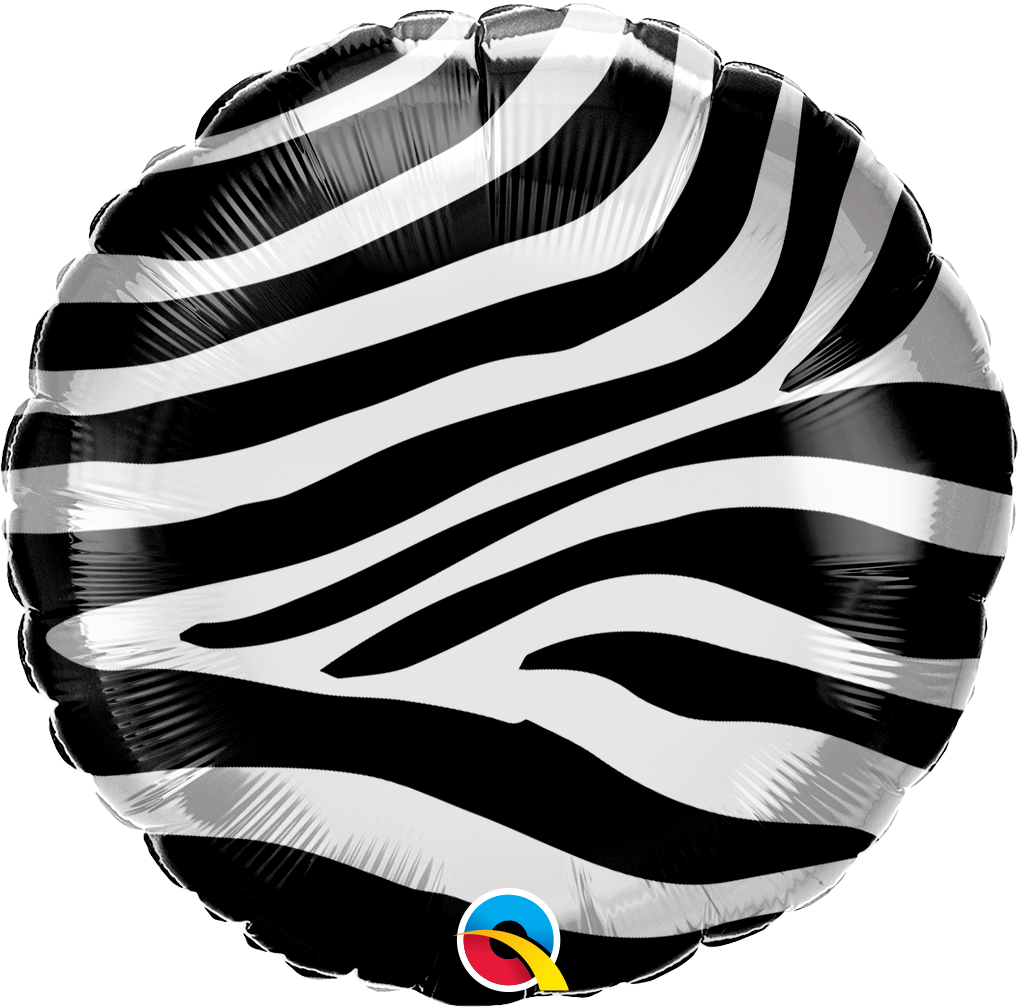 18" Zebra Stripes Pattern Foil Balloon