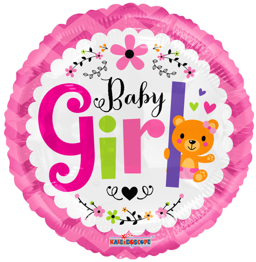 18" Baby Girl Bear Foil Balloon