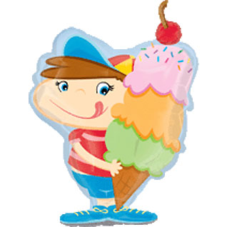 31" Ice Cream Boy Mylar Balloon