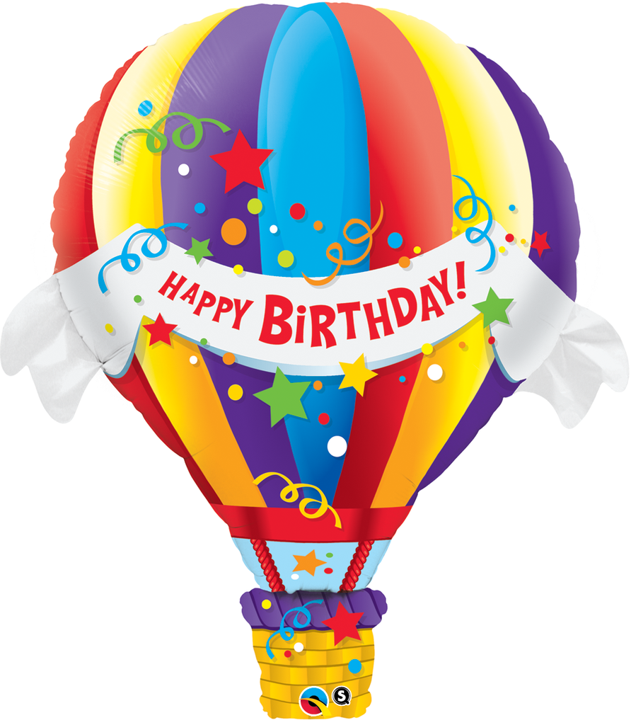 42" Birthday Hot Air Balloon Jumbo Mylar Balloon