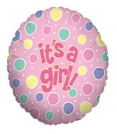 36" Its A Girl Dots Balloon