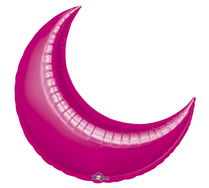 35" Fuchsia Crescent Moon Balloon