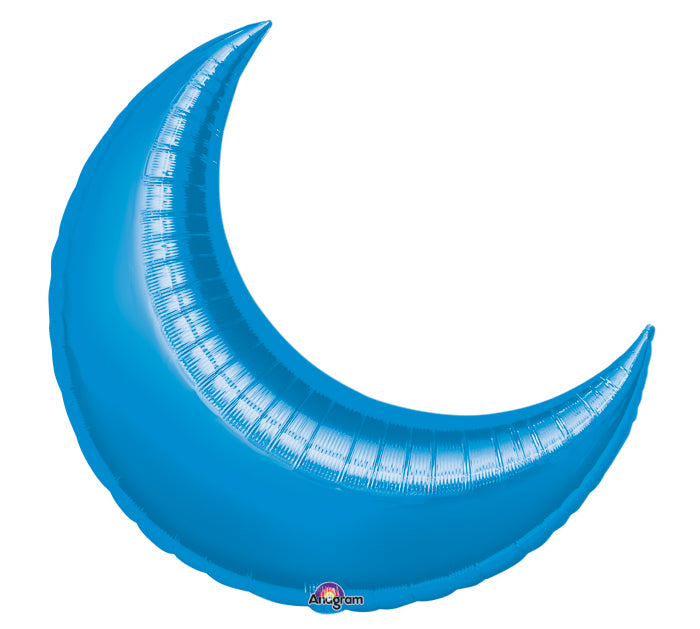 35" Blue Crescent Moon Balloon
