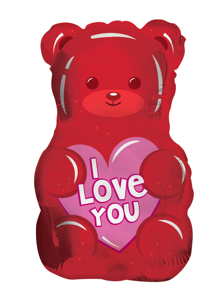 18" I Love You Gummy Bear Shape Clearview Foil Balloon