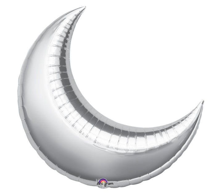 17" Airfill Only Mini Silver Crescent Balloon