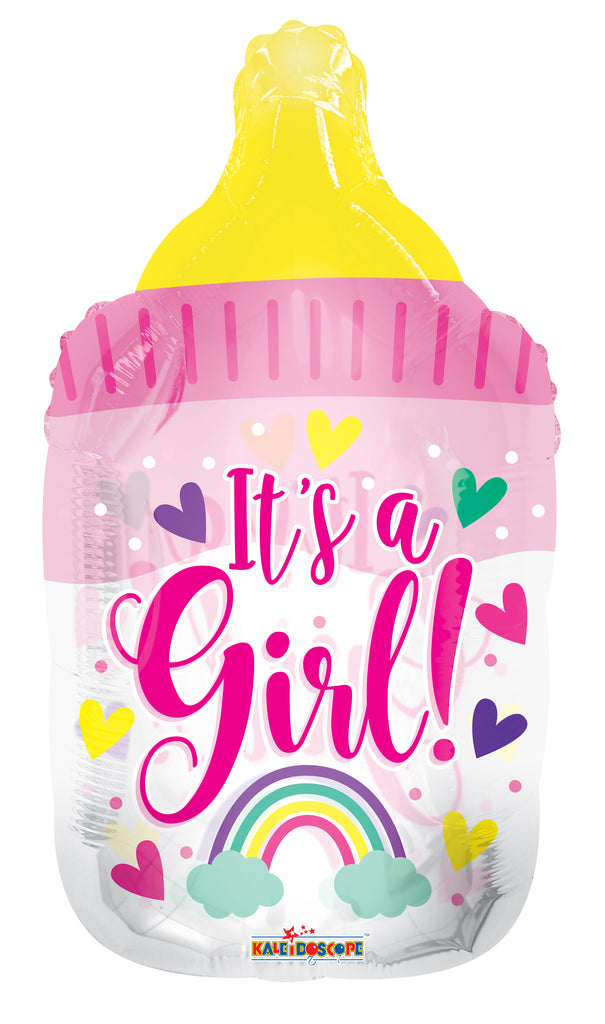 36" It's A Girl Bottle Clearview Foil Balloons