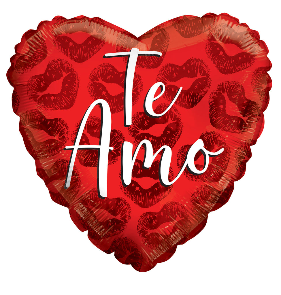 17" Te Amo Red Kisses Foil Balloon (Spanish)
