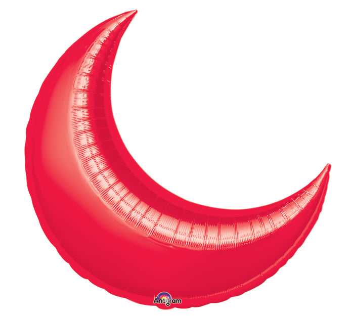 35" Red Crescent Moon Balloon