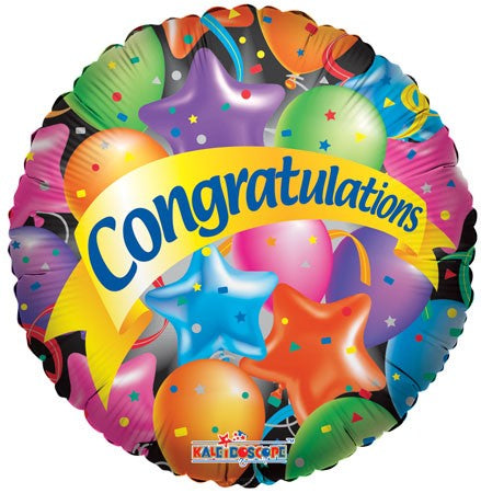 36" Festive Balloons Congratulations