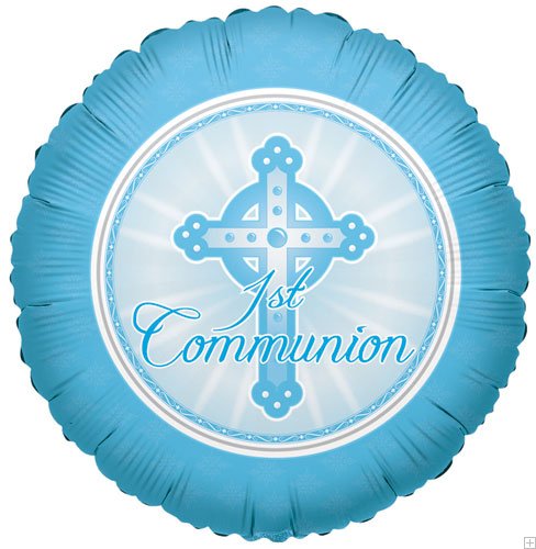 18" 1st Communion Blue Balloon