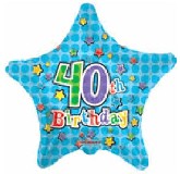 18" Happy 40th Birthday Star Balloon