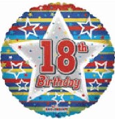18" Happy 18th Birthday Many Stars Balloon