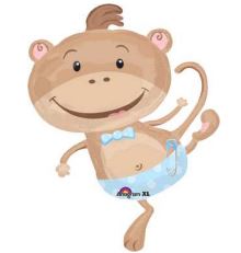 40 inch baby boy monkey foil balloon 17951 02
