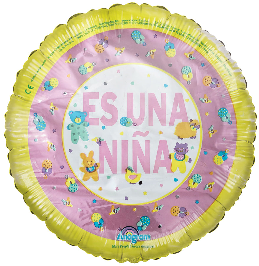 9" Airfill Only Es Una Nina Baby Foil Balloon (Spanish)