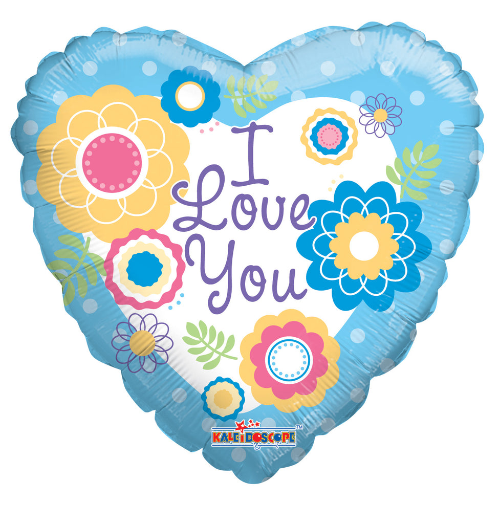 9" Airfill Only I Love You Flowers Balloon