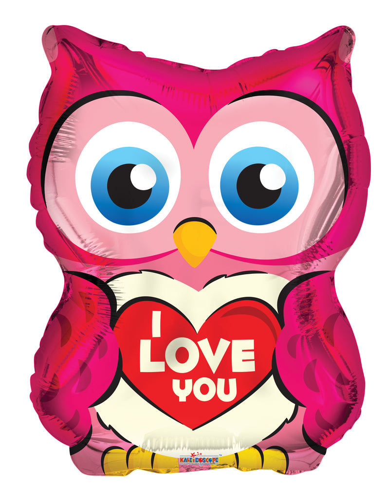 18" Owl With Heart Shape Balloon