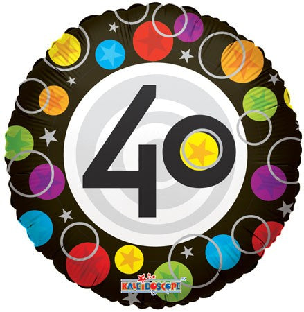 18" Foil Balloon Number 40 Dots