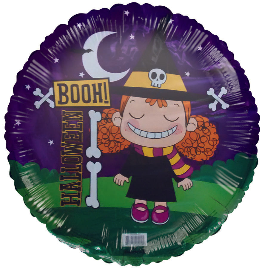 18" Booh! Halloween Cute Witch Foil Balloon