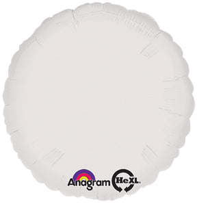 18" White Circle Anagram Brand Balloon