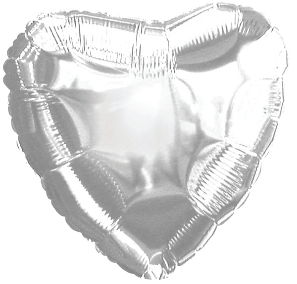 18" CTI Brand Silver Heart Foil Balloon