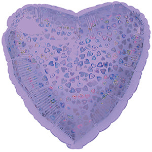 18" Lavender Heart Pattern Dazzleloon Balloon