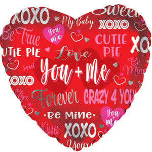 9" Airfill Only You & Me Forever Crazy Foil Balloon