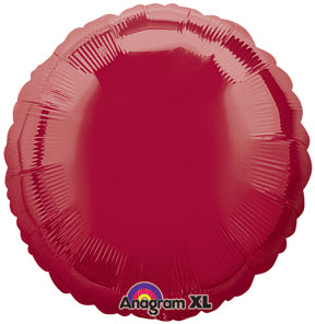 18" Dark Metallic Burgundy Decorator Circle Anagram Brand Balloon