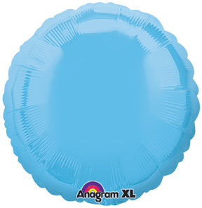 18" Pale Blue Decorator Circle Anagram Brand Balloon