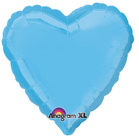 18" Pale Blue Decorator Heart Anagram Brand Balloon