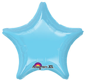 18" Iridescent Pearl Lite Blue Decorator Star Anagram Brand Balloon