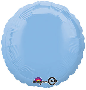 18" Pastel Blue Decorator Circle Anagram Brand Balloon