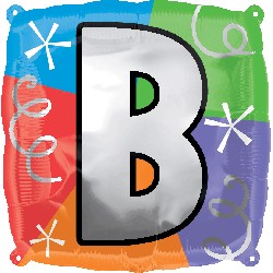 18" Designer Square Letter Balloon "B"
