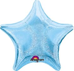 32" Anagram Brand Jumbo Holographic Star Blue Dazzler Star Balloon