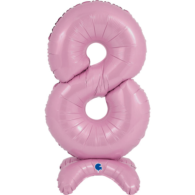 25" Number Standup 8 Pastel Pink Foil Balloon