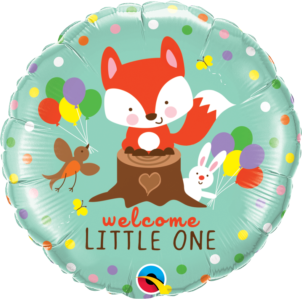 18" Welcome Little Fox & Friends Balloon