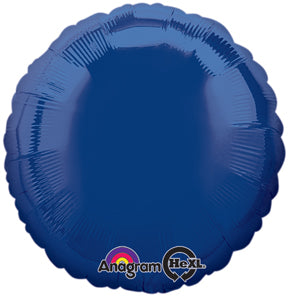 18" Navy Blue Decorator Circle Anagram Brand Balloon