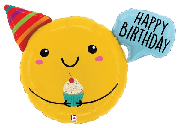 32" Shape Birthday Smiley Says Foil Balloon