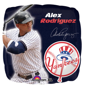 18" MLB Baseball NY (New YorK) Yankees Alex Rodriguez Lic. Mylar Balloon
