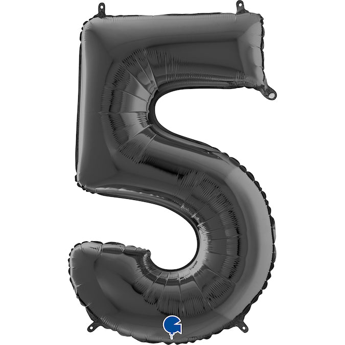 26" Midsize Foil Shape Balloon Number 5 Black